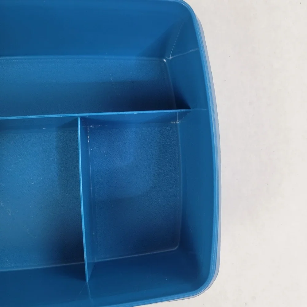 Tupperware Tuppercraft 767-3 Rectangular‎ Container Blue Storage Craft Organizer
